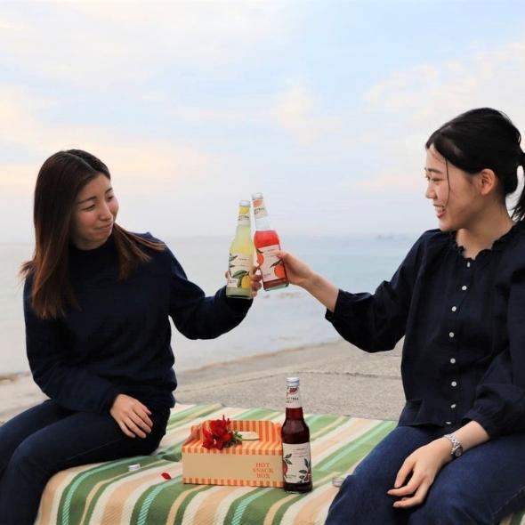 海沿いでピクニック