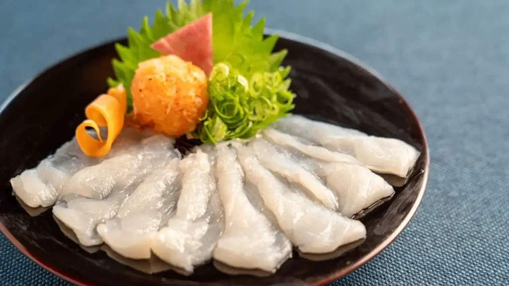 海神人の食卓_桟敷_淡路島3年とらふぐのてっさ 酢橘ポン酢